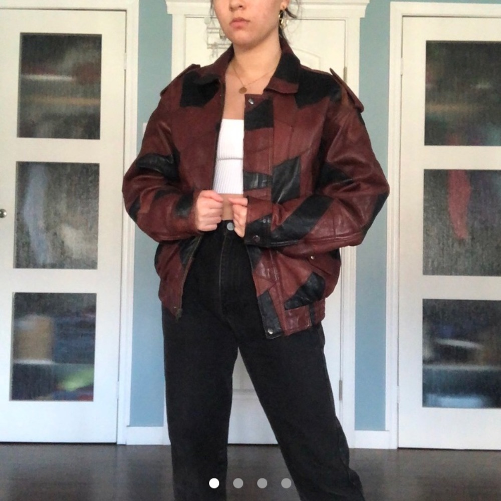 80s Patchwork Leather Jacket